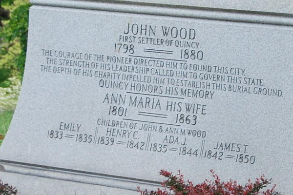 Woodland Cemetery, Quincy: Governor John Wood