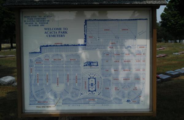 Acacia Park Cemetery and Mausoleum:Map