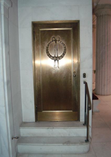 Acacia Park Cemetery and Mausoleum:Elevator door