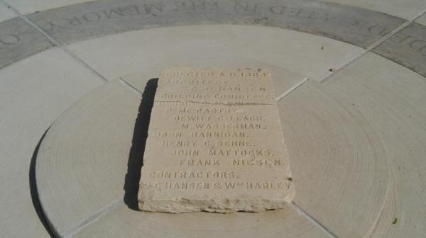 old dedication stone: Cook County Cemetery,  Dunning